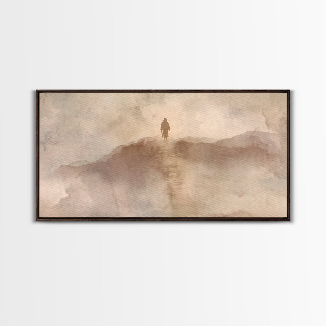 Desert Morning Light | Framed Canvas Print | Christian Art Canvas | Jesus Painting | Subtle Christian Art | Modern Christian Art | Christma