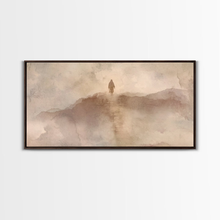 Desert Morning Light | Framed Canvas Print | Christian Art Canvas | Jesus Painting | Subtle Christian Art | Modern Christian Art | Christma