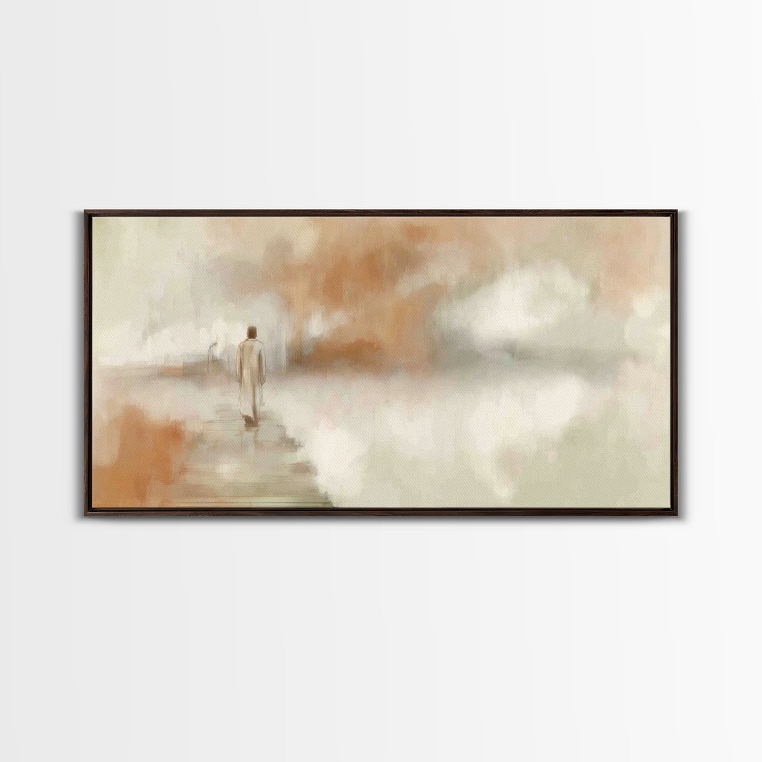Dawn Journey Hope – Framed Canvas Print – Christian Painting – Christian Wall Art – Jesus Canvas Art – Subtle Christian Art – Christian Gif
