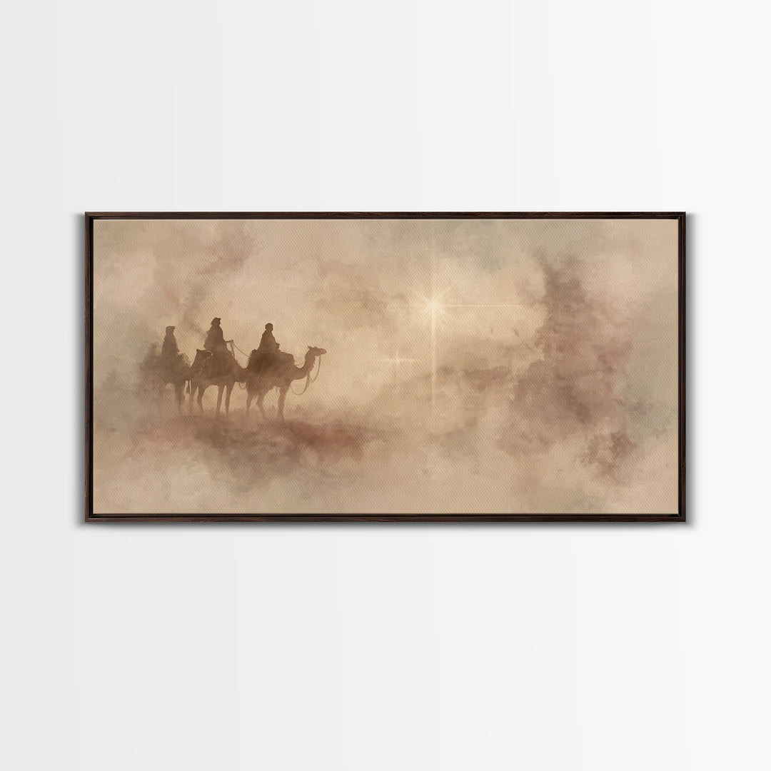 Star Of The Wanderers – Framed Canvas Print – Christian Christmas Art – Christian Art Canvas – Christmas Wall Art – Christian Painting – Fo