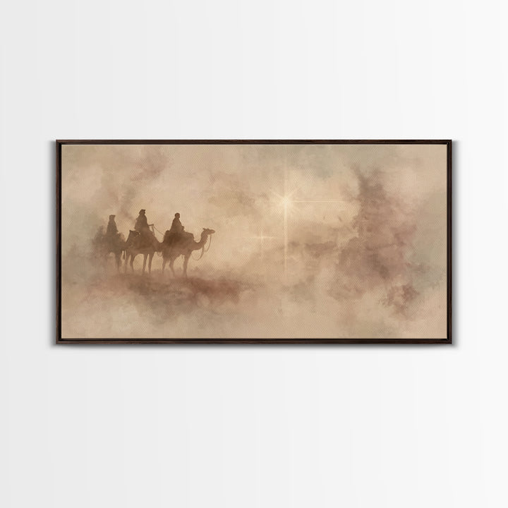 Star Of The Wanderers – Framed Canvas Print – Christian Christmas Art – Christian Art Canvas – Christmas Wall Art – Christian Painting – Fo