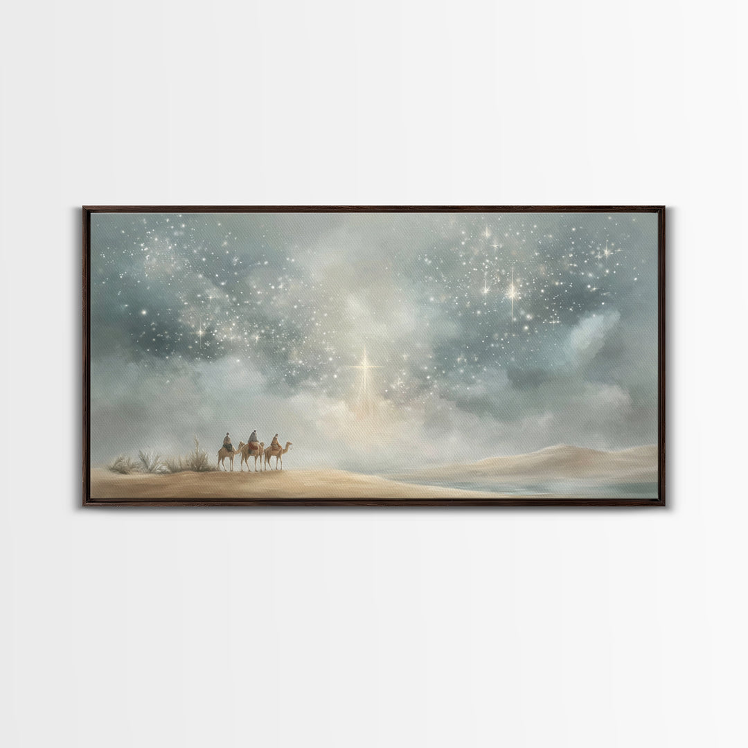 Wonders of Bethlehem Light | Framed Canvas Print | Christian Art Canvas | Christian Christmas Art | Christmas Wall Art | Modern Christian A