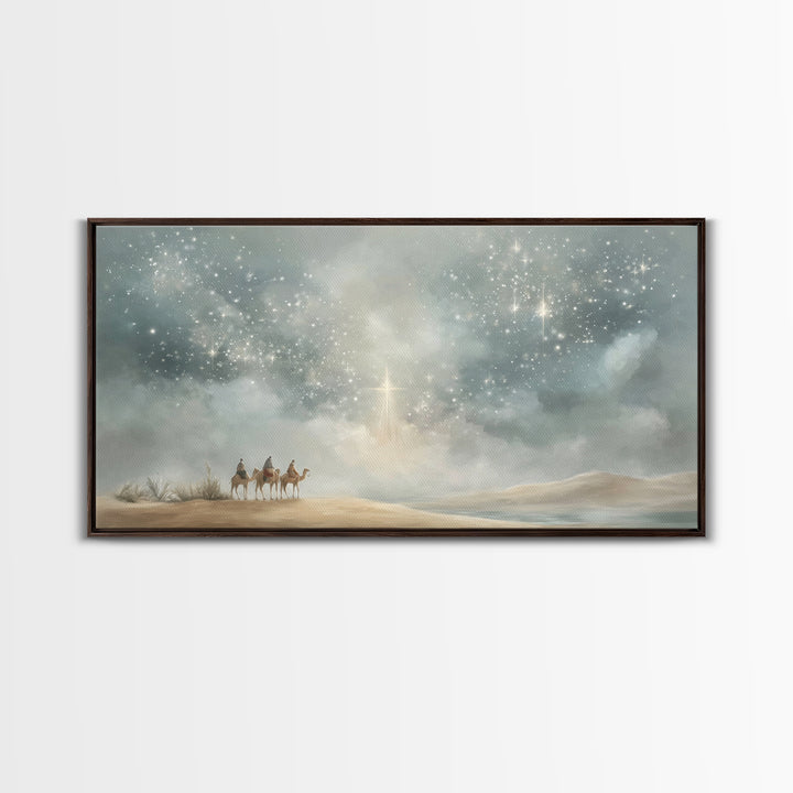 Wonders of Bethlehem Light | Framed Canvas Print | Christian Art Canvas | Christian Christmas Art | Christmas Wall Art | Modern Christian A