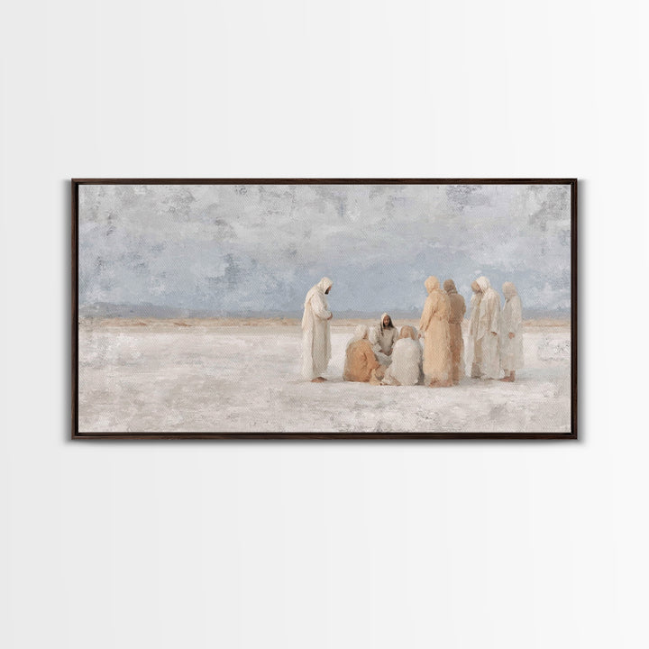 Teaching In Stillness, Framed Canvas Print, Christian Art Canvas, Christian Wall Art, Subtle Christian Paintings, Modern Christian Painting