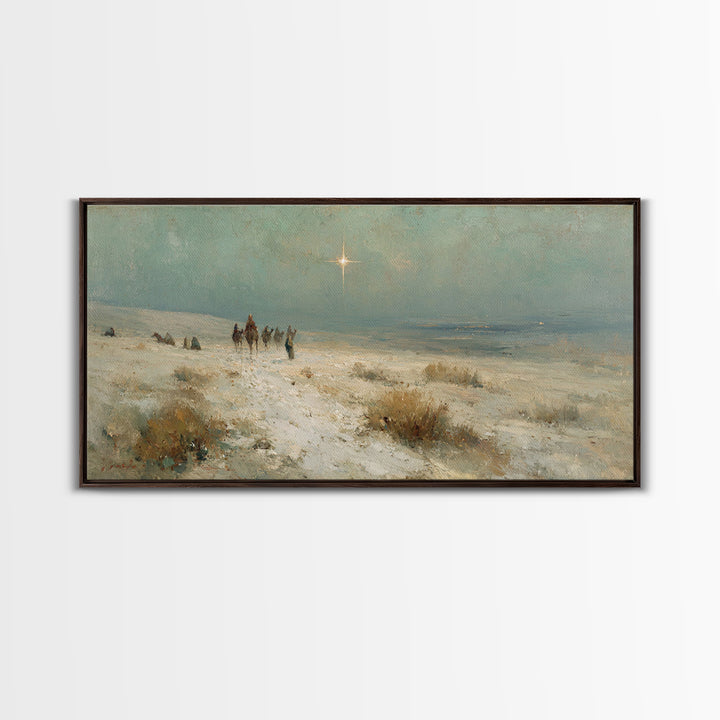 The Guiding Star – Framed Canvas Print – Christian Wall Art – Christmas Art – Jesus Painting – Christian Art Canvas – Christmas Wall Art