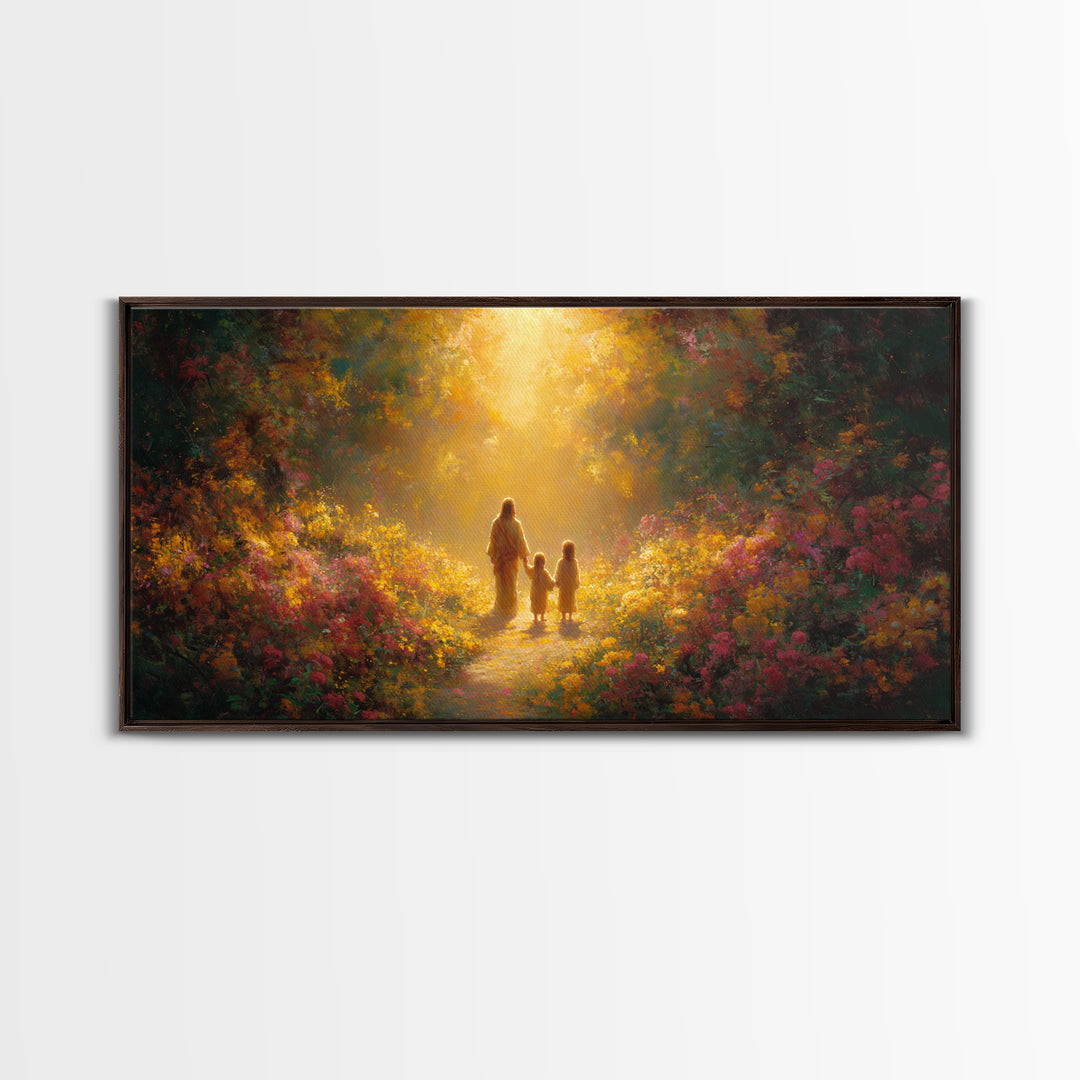 Garden of Glory, Framed Canvas Print, Christian Art, Jesus Painting, Christian Wall Art, Christian Art Canvas, Christian Gift Ideas