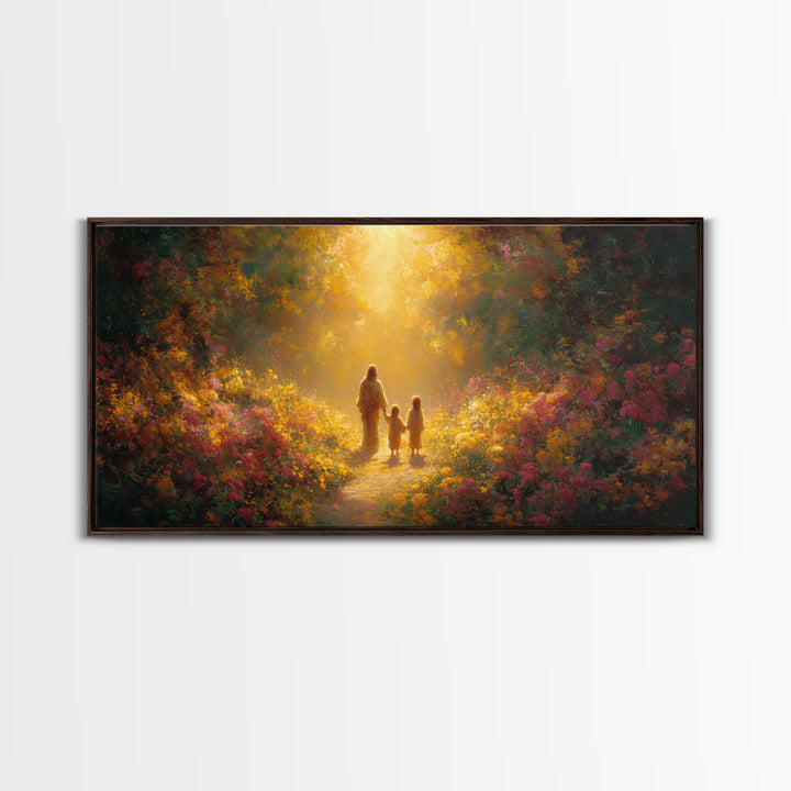 Garden of Glory, Framed Canvas Print, Christian Art, Jesus Painting, Christian Wall Art, Christian Art Canvas, Christian Gift Ideas