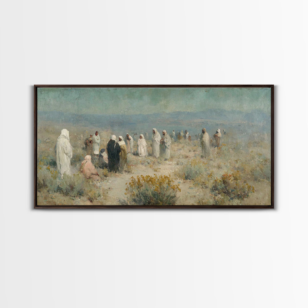 Wilderness Gathering | Framed Canvas Print | Christian Art Canvas | Christian Wall Art | Large Christian Painting | Christian Art Print | C