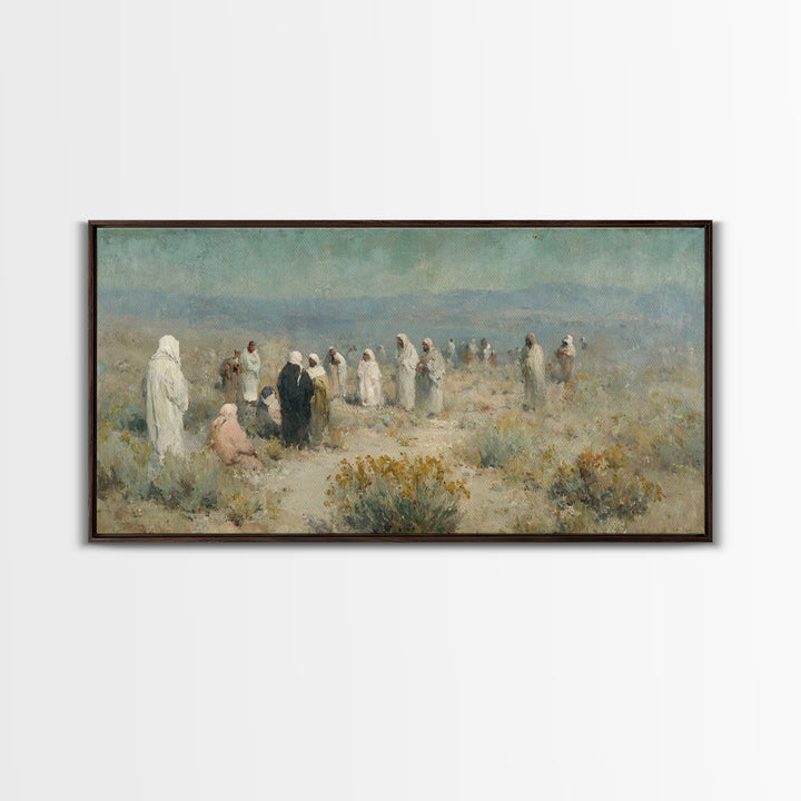 Wilderness Gathering | Framed Canvas Print | Christian Art Canvas | Christian Wall Art | Large Christian Painting | Christian Art Print | C