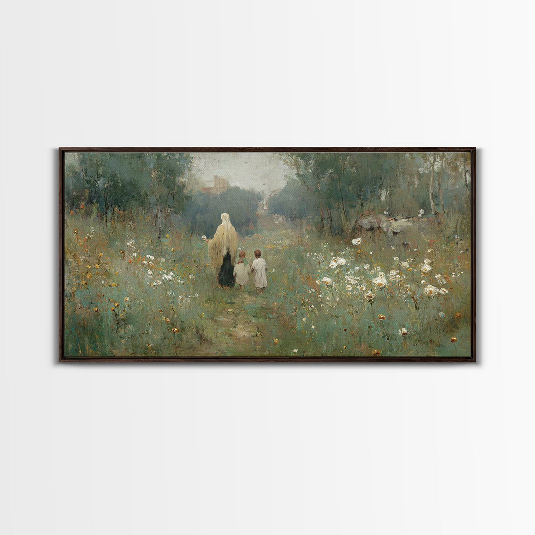 Field of His Peace | Framed Canvas Print | Christian Art Canvas | Christian Art | Jesus Painting | Christian Wall Art | Christian Decor