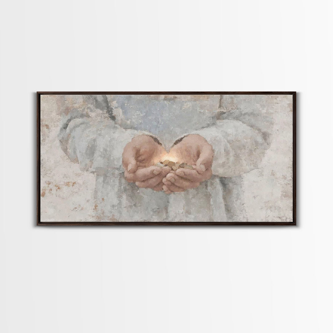 Hands of Mercy – Framed Canvas Print – Christian Art Canvas – Christian Wall Art – Christian Art – Jesus Painting – Christian Gift