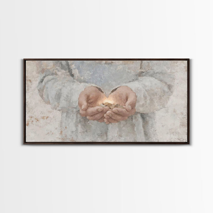 Hands of Mercy – Framed Canvas Print – Christian Art Canvas – Christian Wall Art – Christian Art – Jesus Painting – Christian Gift