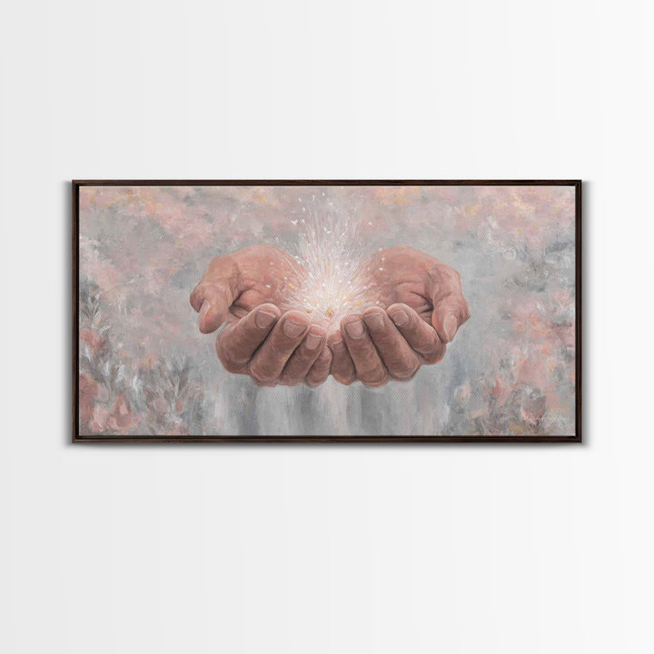 Blessing of Light – Framed Canvas Print – Christian Art Canvas – Christian Art Print – Christian Wall Art – Jesus Painting – Christian Deco