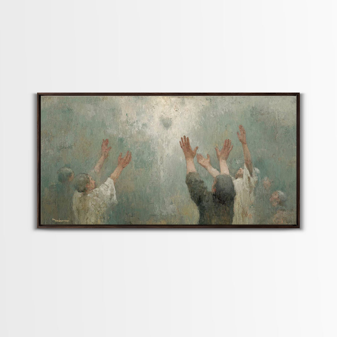 Heavenward Praise – Framed Canvas Print – Christian Wall Art – Christian Art Canvas – Jesus Painting – Christian Christmas Art