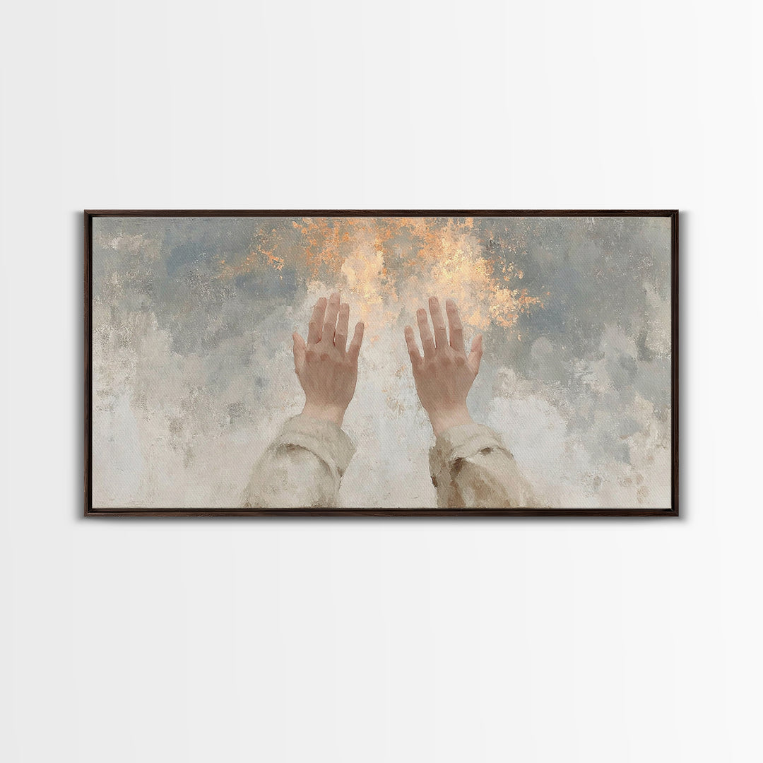 Holy Ember – Framed Canvas Print – Christian Art Canvas – Christian Art Print – Vintage Christian Art – Christmas Art Framed
