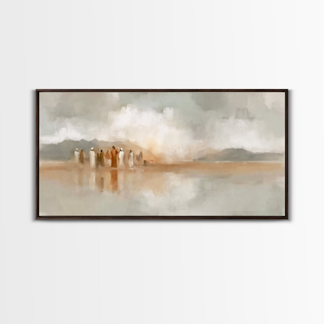 Quiet Disciples, Framed Canvas Print, Christian Wall Art, Abstract Christian Art, Christian Art Canvas, Subtle Christian Art, Christian Art