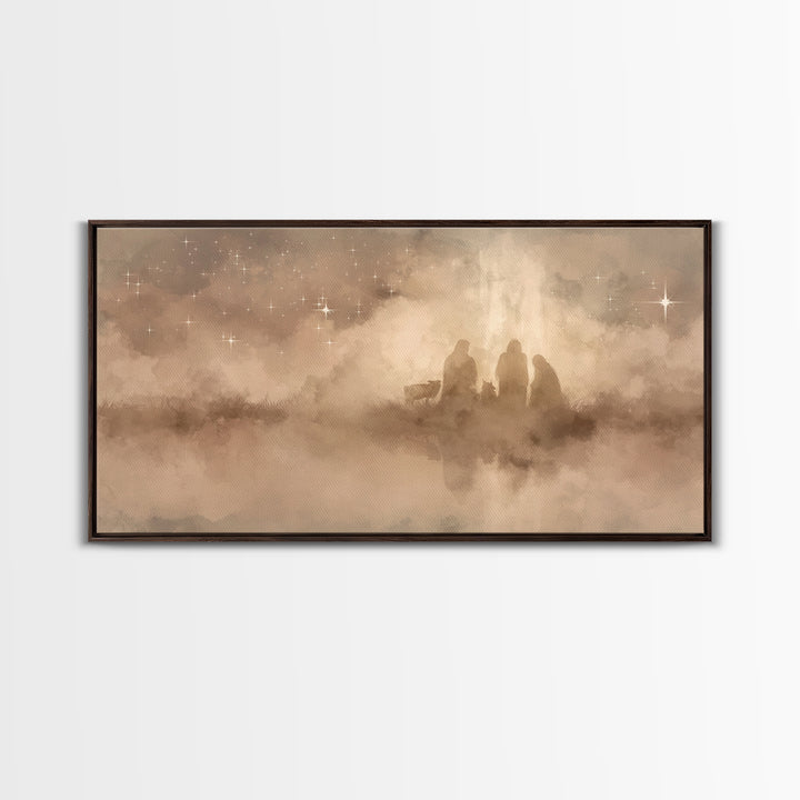 Shepherds’ Peace – Framed Canvas Print – Christian Wall Art – Subtle Christian Art – Christian Art Canvas – Christmas Canvas Wall Art