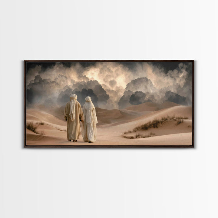 Desert Journey | Framed Canvas Print | Christian Wall Art | Christian Art Canvas | Moody Christian Art | Christian Painting | Christian Dec
