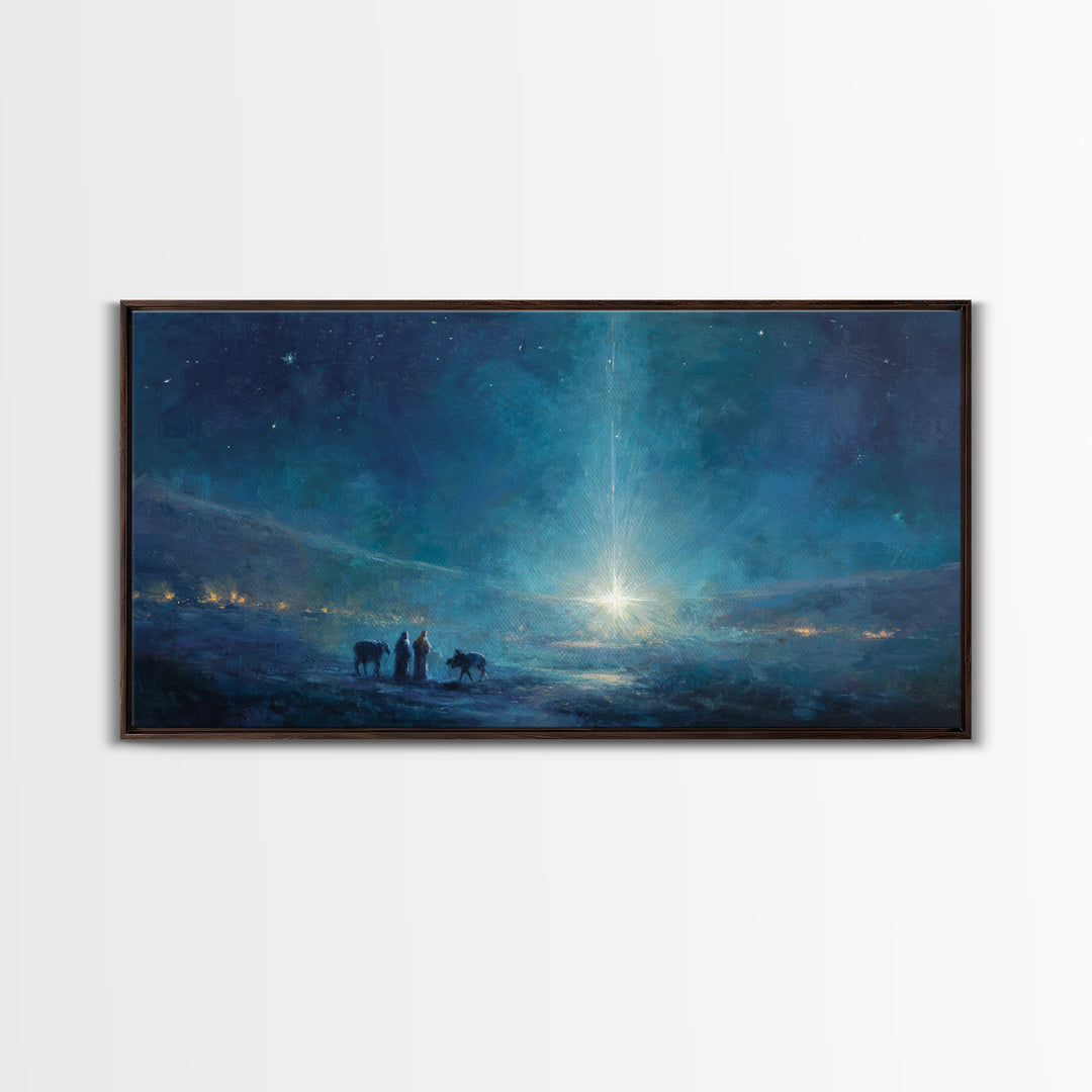Guiding Star – Framed Canvas Print – Christian Art Canvas – Christian Wall Art – Christian Christmas Art – Modern Christian Art