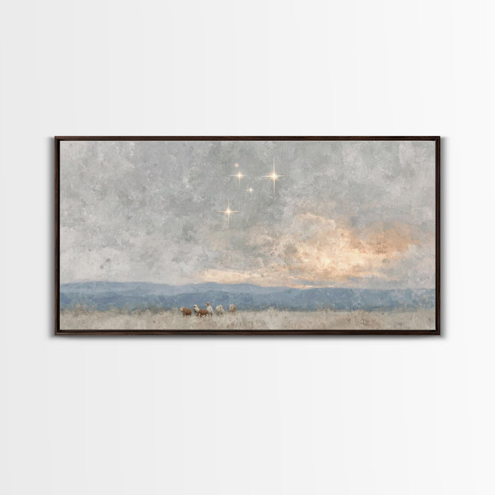 Holy Manger Light – Framed Canvas Print – Christian Wall Art – Christian Art Canvas – Christmas Art – Christian Decor