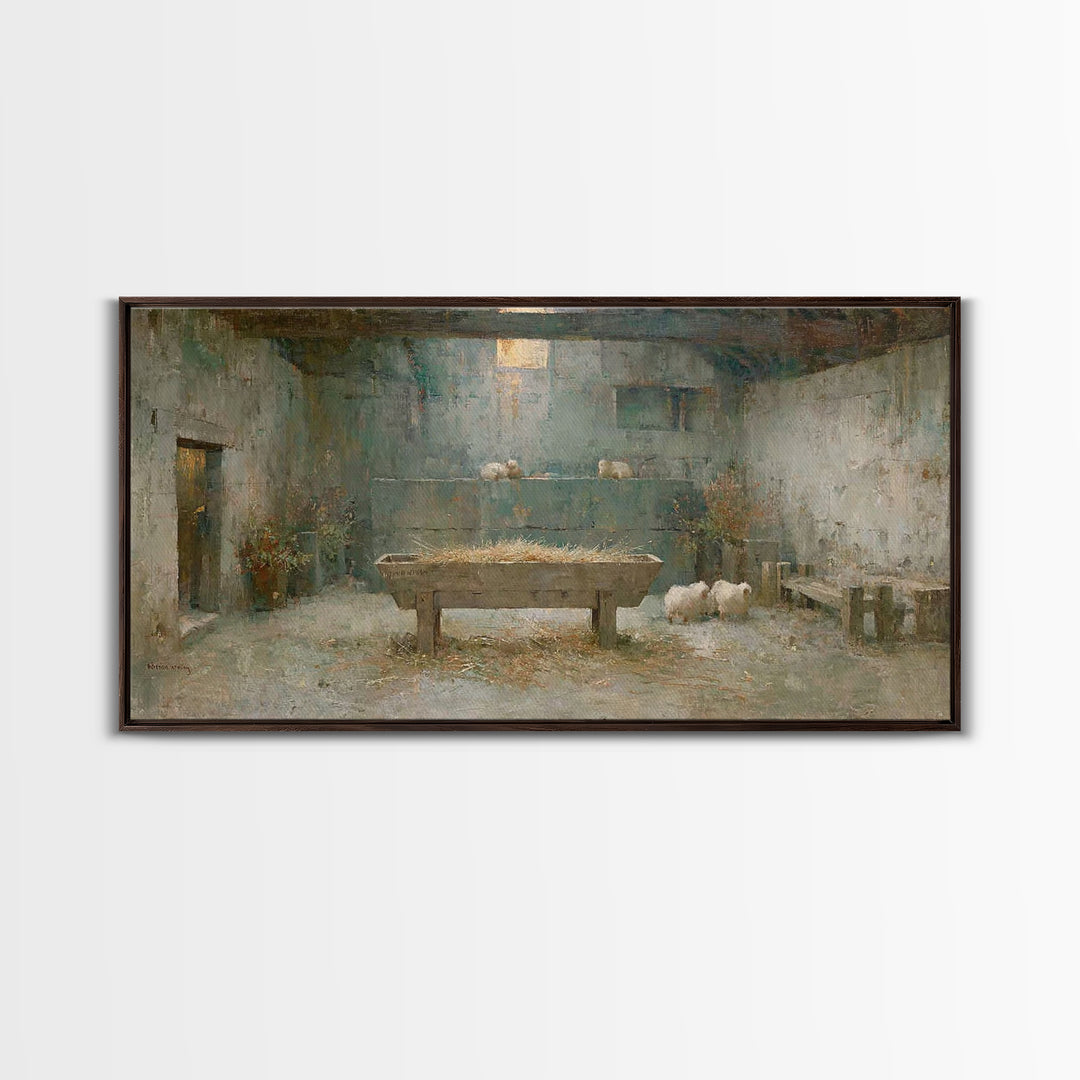 Radiant Cradle Hope | Framed Canvas Print | Christian Wall Art | Christian Christmas Art | Christmas Wall Art | Christian Gift