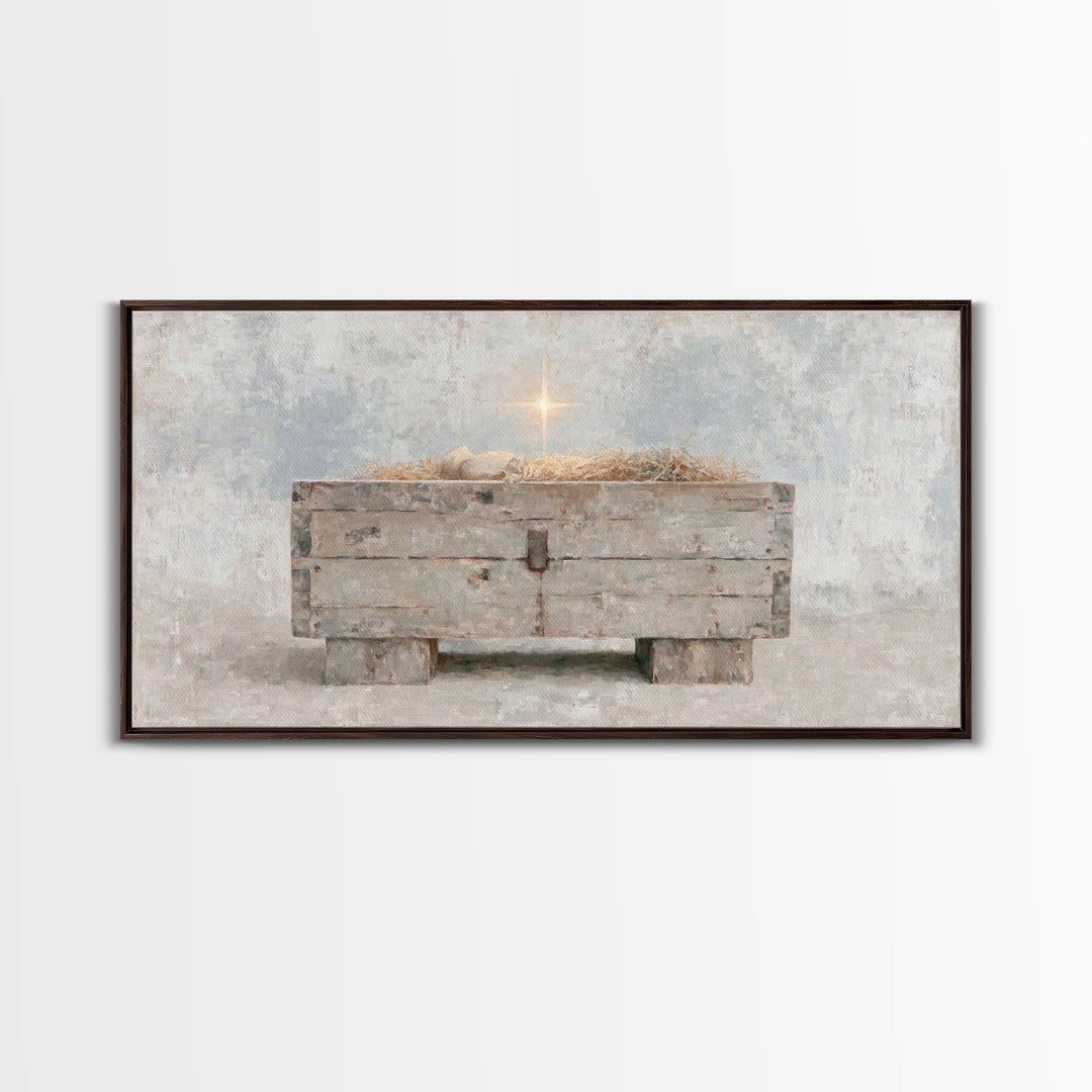 Starlit Promise – Framed Canvas Print – Christian Christmas Art – Christian Wall Art – Christmas Art – Christian Decor