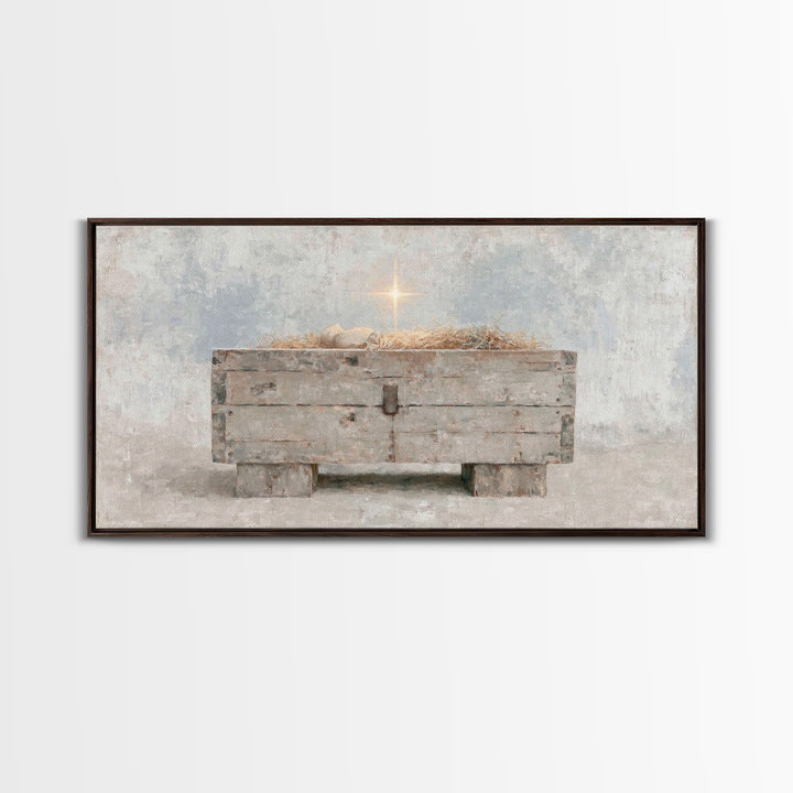 Starlit Promise – Framed Canvas Print – Christian Christmas Art – Christian Wall Art – Christmas Art – Christian Decor