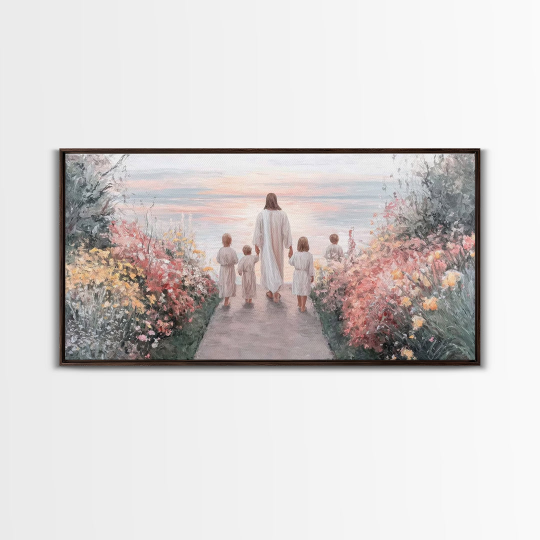 Path Of Peace, Framed Canvas Print, Jesus Painting, Christian Wall Art, Christian Art Canvas, Christian Art