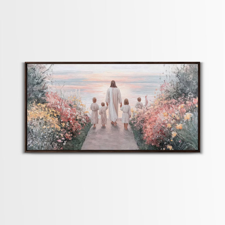 Path Of Peace, Framed Canvas Print, Jesus Painting, Christian Wall Art, Christian Art Canvas, Christian Art