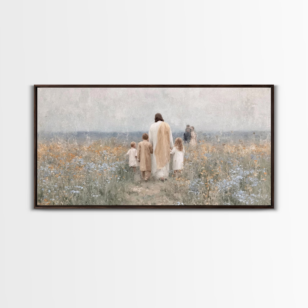 Path Of Blessing – Framed Canvas Print – Christian Art Canvas – Christian Wall Art – Jesus Painting – Vintage Christian Art – Christian Chr