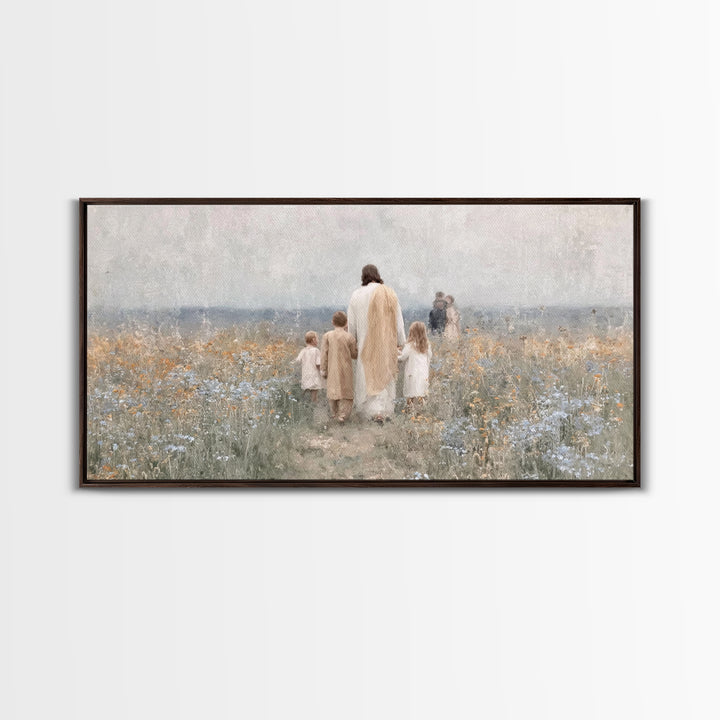 Path Of Blessing – Framed Canvas Print – Christian Art Canvas – Christian Wall Art – Jesus Painting – Vintage Christian Art – Christian Chr