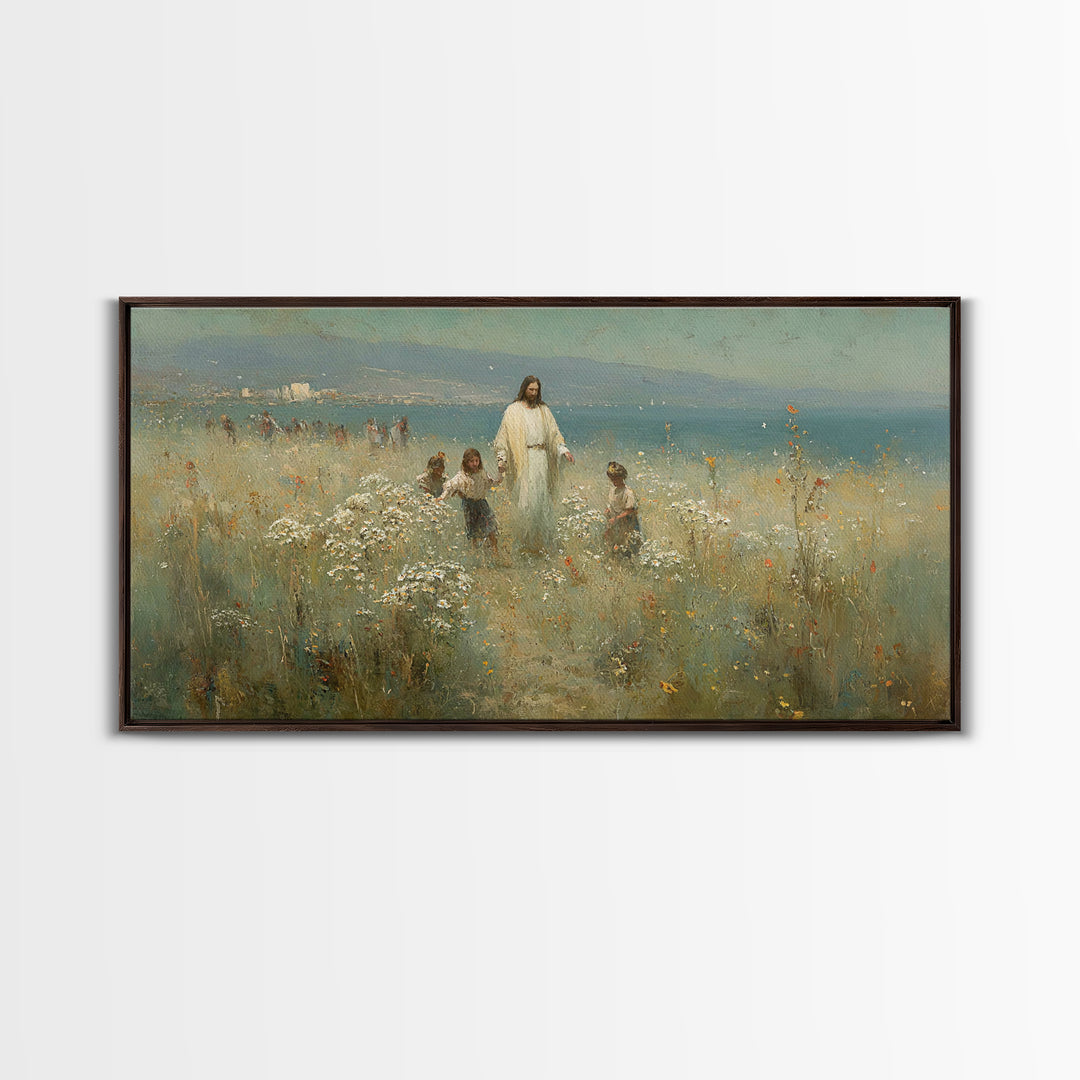 Garden Of Light – Framed Canvas Print – Christian Art Canvas – Jesus Painting – Christian Wall Art – Christian Christmas Art – Vintage Chri