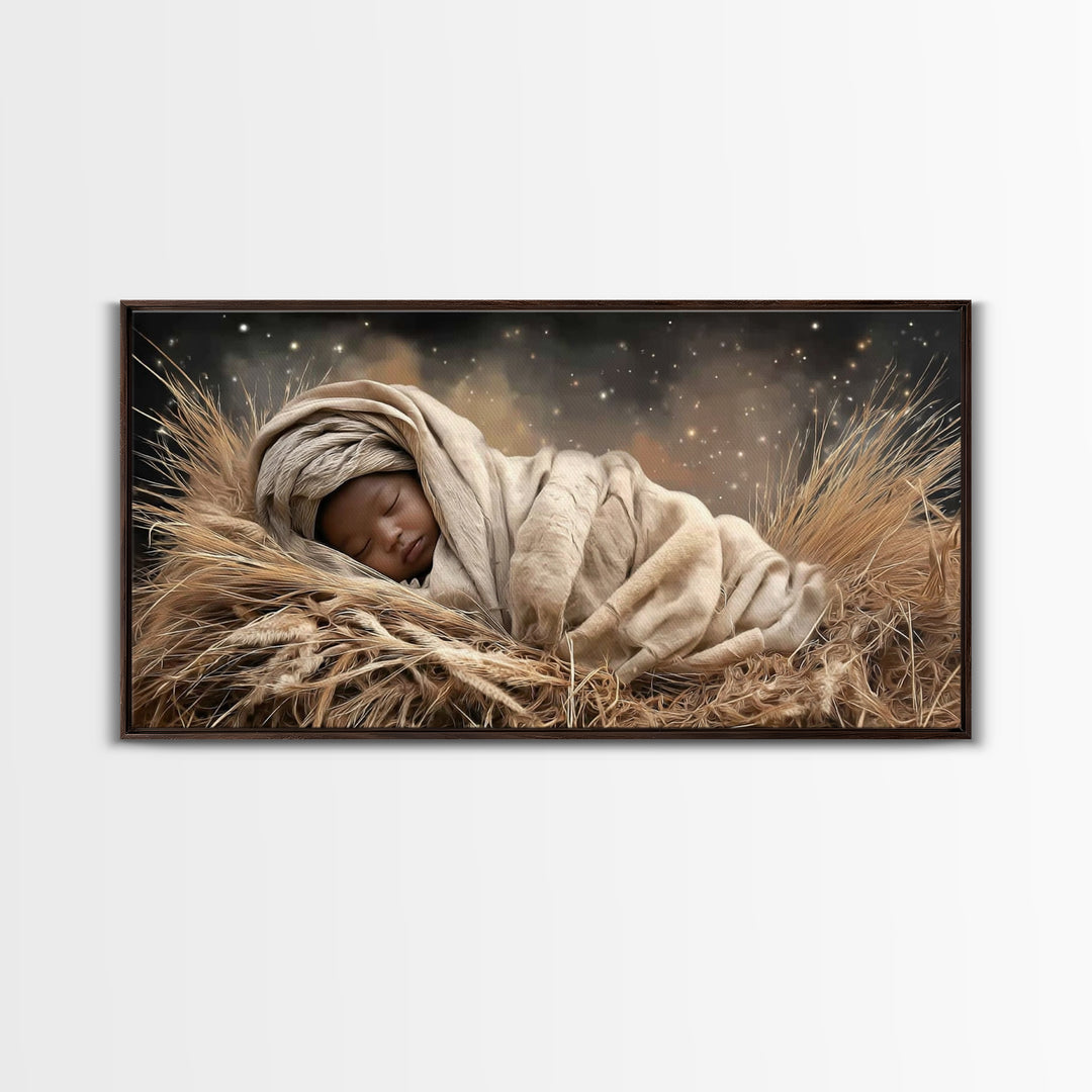 Peaceful Nativity – Framed Canvas Print – Christmas Wall Art – Christian Christmas Art – Christian Art Canvas – Christmas Art Framed – Chri