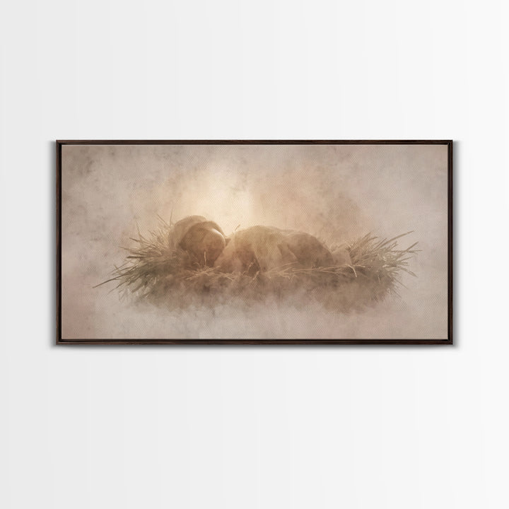 Holy Night Peace – Framed Canvas Print – Christian Christmas Art – Christian Wall Art – Christmas Art Prints – Christian Art Canvas – Chris