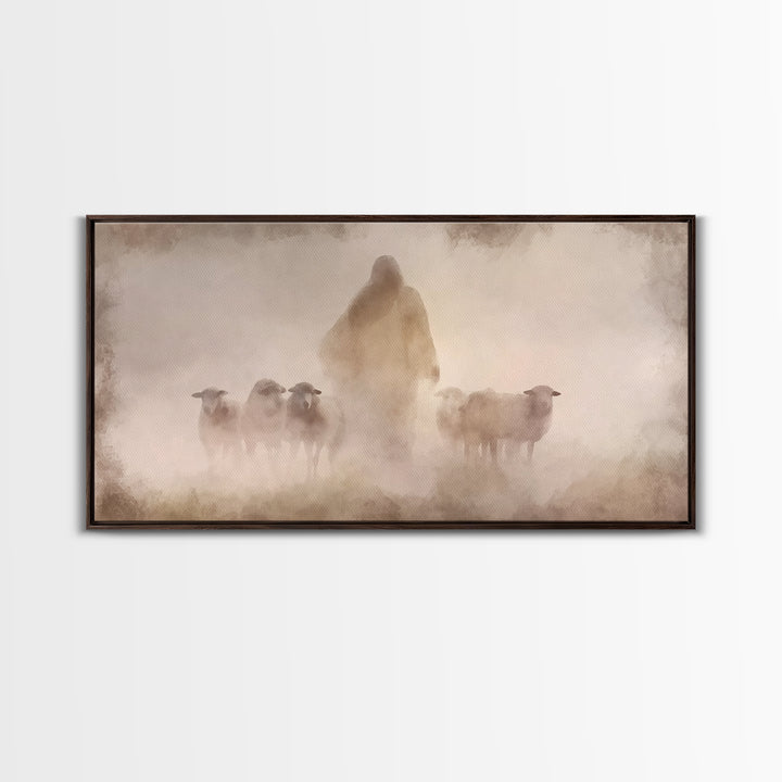 Shepherd’s Call – Framed Canvas Print – Christian Wall Art – Jesus Painting – Christian Art Canvas – Moody Christian Art – Christian Decor