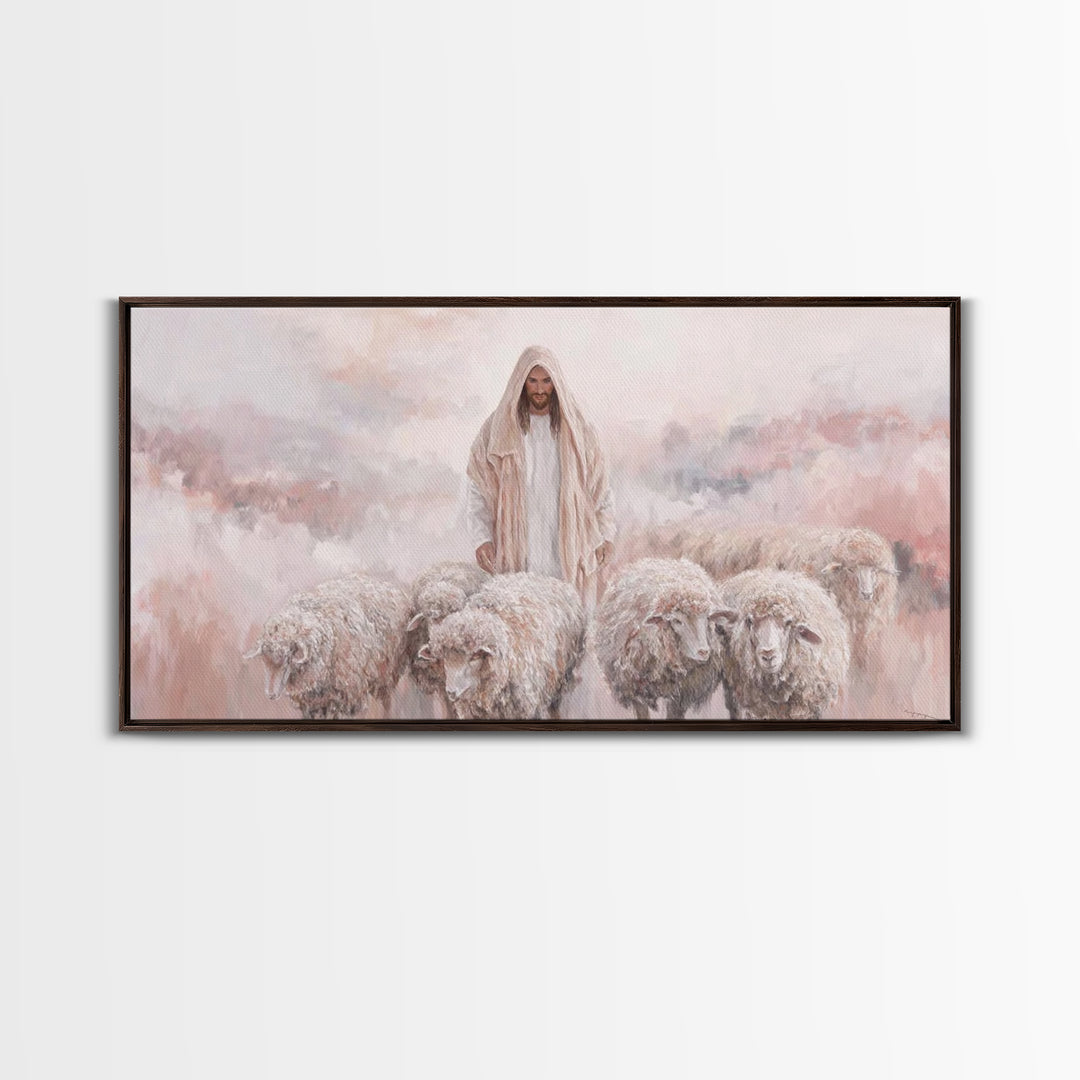 Shepherd’s Quiet Field – Framed Canvas Print – Christian Art Canvas – Christian Wall Art – Jesus Painting – Christian Christmas Art – Chris