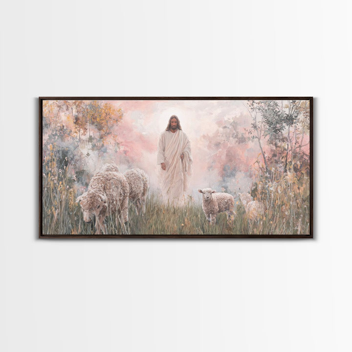 Radiant Shepherd Rising – Framed Canvas Print – Jesus Painting – Christian Wall Art – Christian Art Canvas – Christian Christmas Art – Mode
