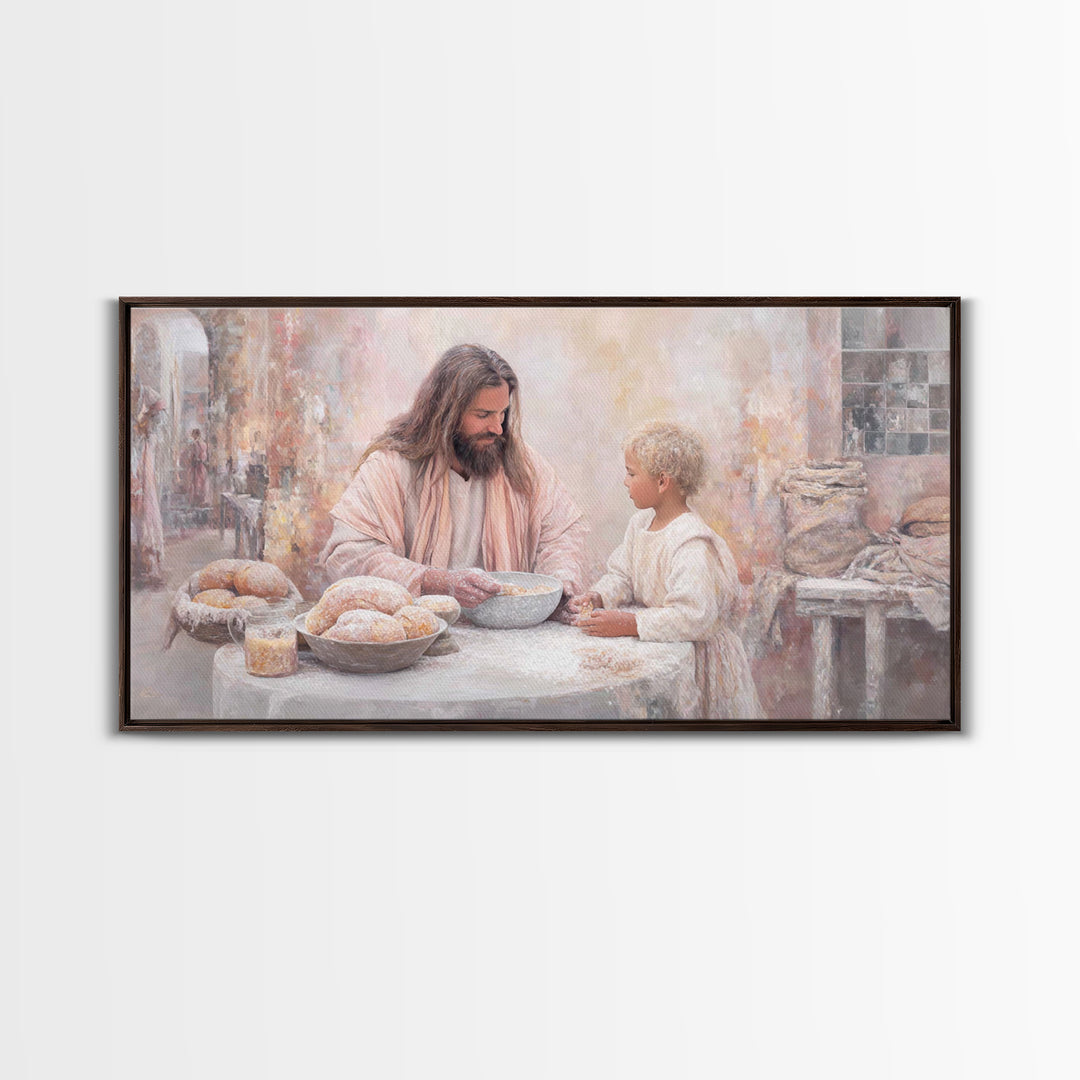 Bread Of Heaven | Framed Canvas Print | Jesus Painting | Christian Art Canvas | Christian Wall Art | Christian Decor | Christian Gift
