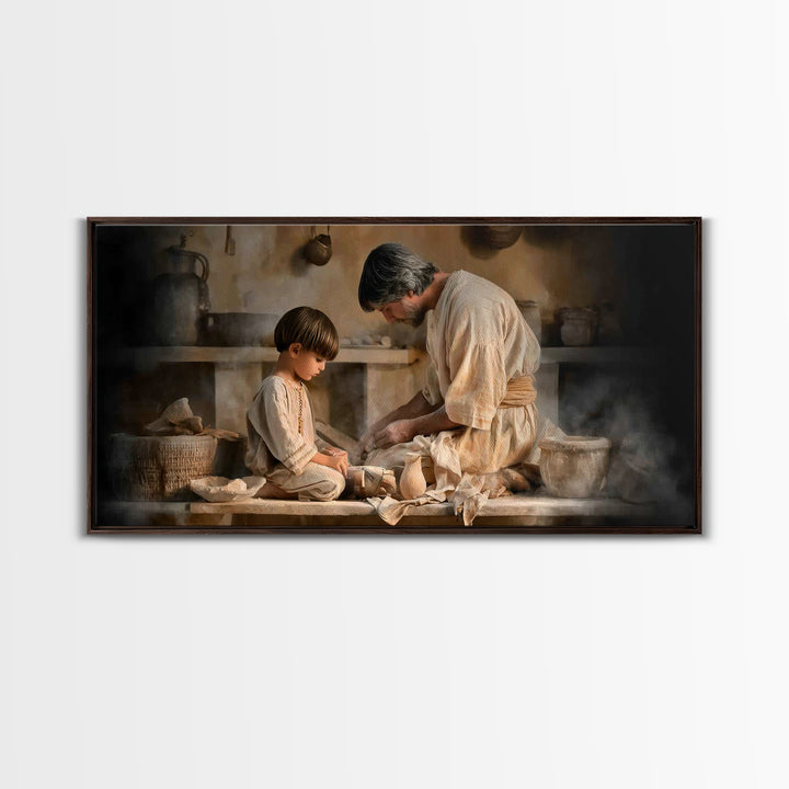 Heavenly Conversation | Framed Canvas Print | Christian Wall Art | Jesus Painting | Christian Art Canvas | Christian Decor | Moody Christia