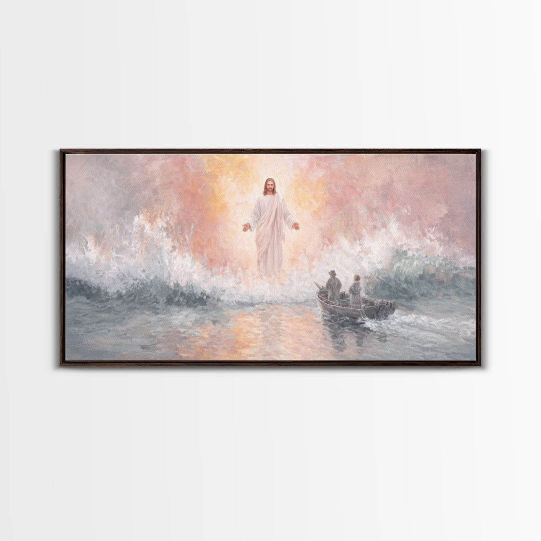 Waves Of Calling | Framed Canvas Print | Jesus Painting | Christian Wall Art | Christian Art Canvas | Christian Decor | Large Christian Art