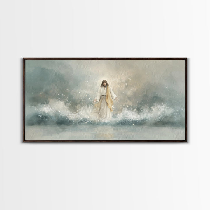 Divine Arrival, Framed Canvas Print, Christian Wall Art, Christian Art Canvas, Jesus Painting, Christian Decor, Christian Christmas Art