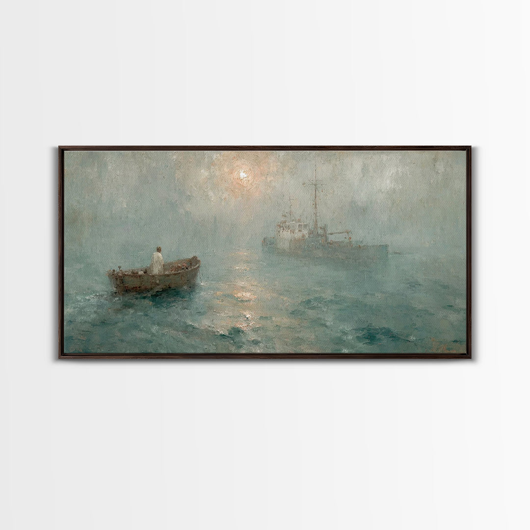 Harbor Of Peace – Framed Canvas Print – Christian Wall Art – Jesus Painting – Christian Art Canvas – Moody Christian Art – Christian Decor