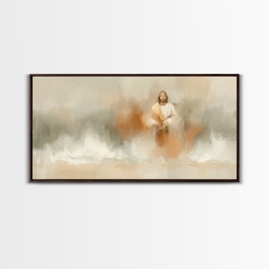 Still Waters Grace – Framed Canvas Print – Christian Art Canvas – Abstract Christian Art – Jesus Painting – Subtle Christian Art – Christia