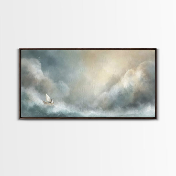 Light Of Rescue – Framed Canvas Print – Christian Wall Art – Jesus Painting – Large Christian Art – Modern Christian Painting – Christmas A