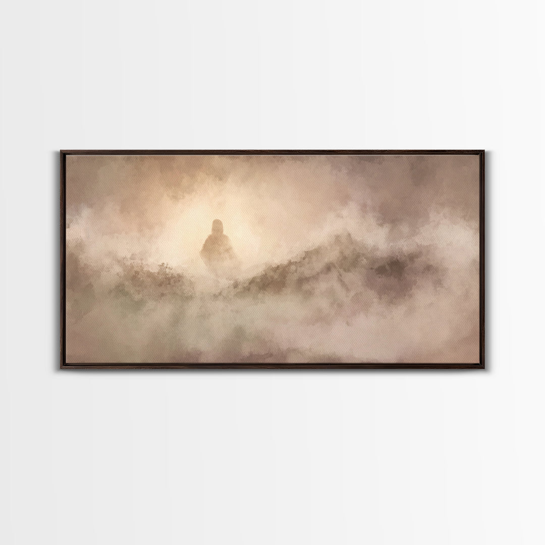 Eternal Shoreline – Framed Canvas Print – Christian Art Canvas – Moody Christian Art – Jesus Painting – Christian Wall Art – Christmas Chri