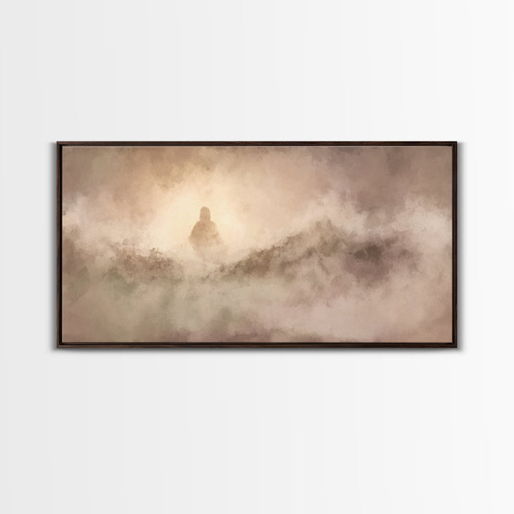 Eternal Shoreline – Framed Canvas Print – Christian Art Canvas – Moody Christian Art – Jesus Painting – Christian Wall Art – Christmas Chri