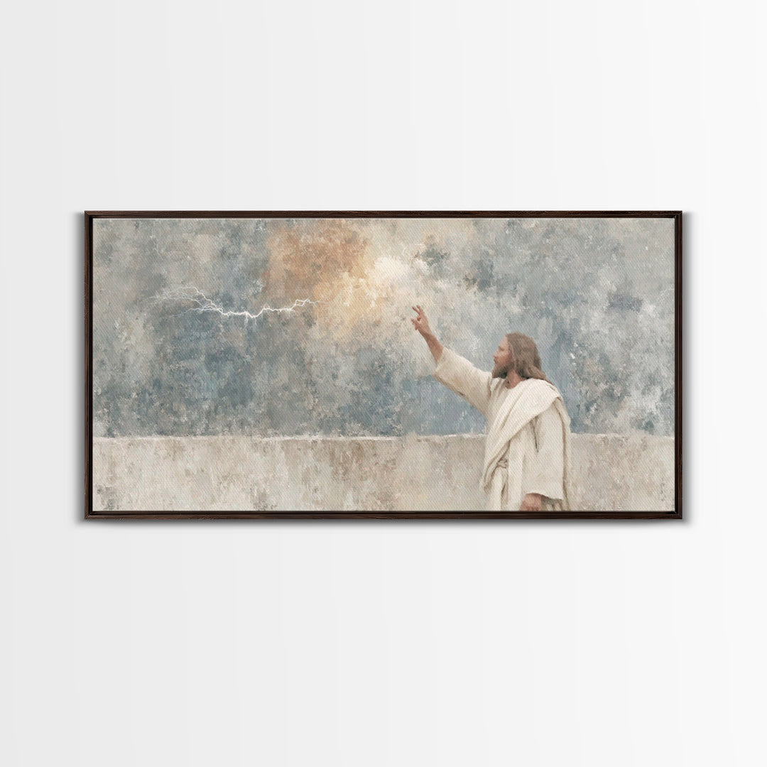 Heaven’s Command – Framed Canvas Print – Christian Art Canvas – Jesus Painting – Abstract Christian Art – Christian Wall Art – Christian De
