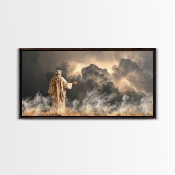 Thunder Of Glory – Framed Canvas Print – Jesus Art Print – Christian Wall Art – Christian Art Canvas – Moody Christian Art – Christian Chri