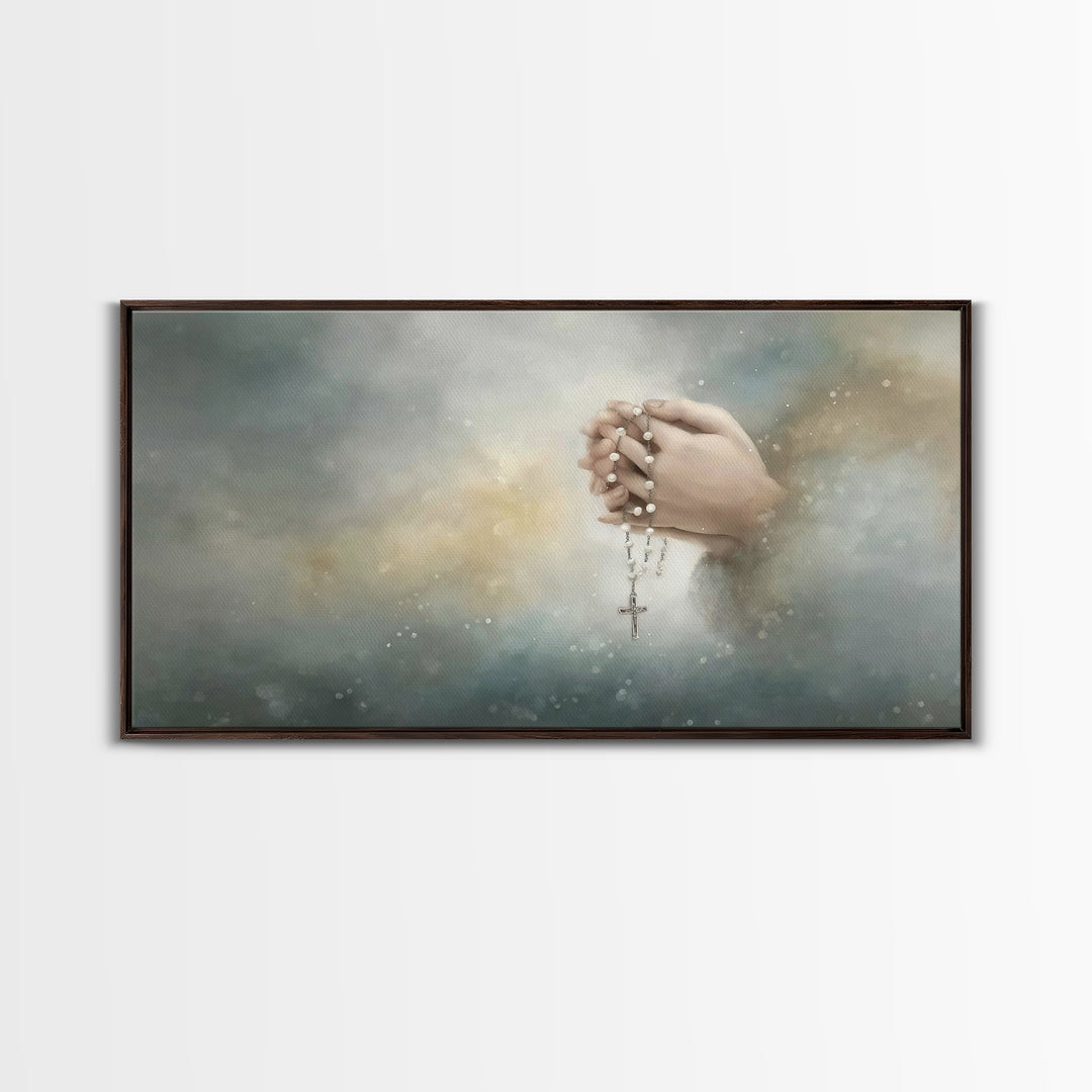 Prayerful Hands | Framed Canvas Print | Christian Wall Art | Christian Art Canvas | Christian Decor | Subtle Christian Art | Christian Art