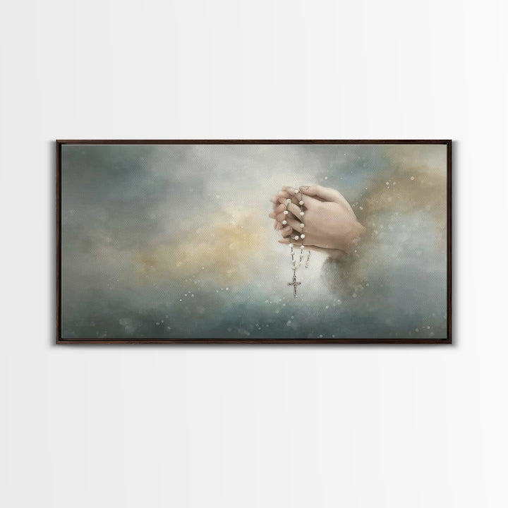 Prayerful Hands | Framed Canvas Print | Christian Wall Art | Christian Art Canvas | Christian Decor | Subtle Christian Art | Christian Art